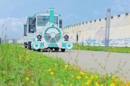 40 Seater Electric Trackless Train for Flower Field